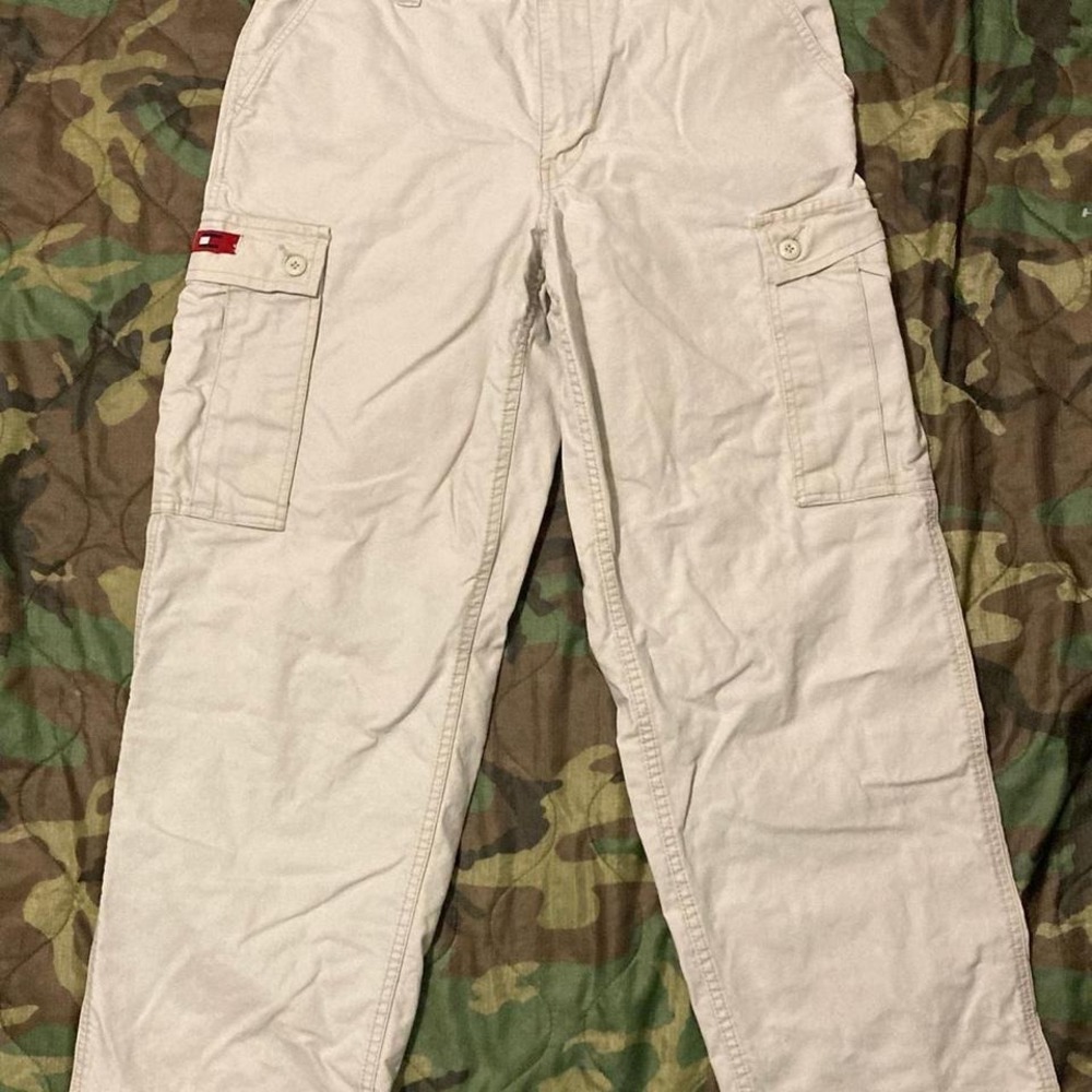 Tommy jeans vintage 90s wide leg cargo pants baggy size 33/30.5